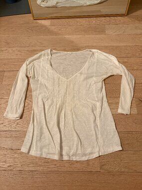 J Crew Cream 3/4 Sleeve T Shirt Size XXS